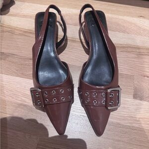 ASOS Brown Heels with Chic Buckle Detail